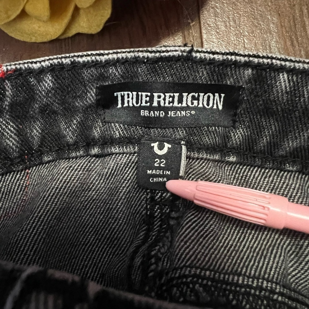 True Religion Urban Outfitters Denim Cargo MIDI Slit Skirt - Picture 9 of 10